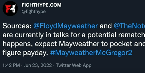 Mayweather offering $157.9 for a McGregor rematch